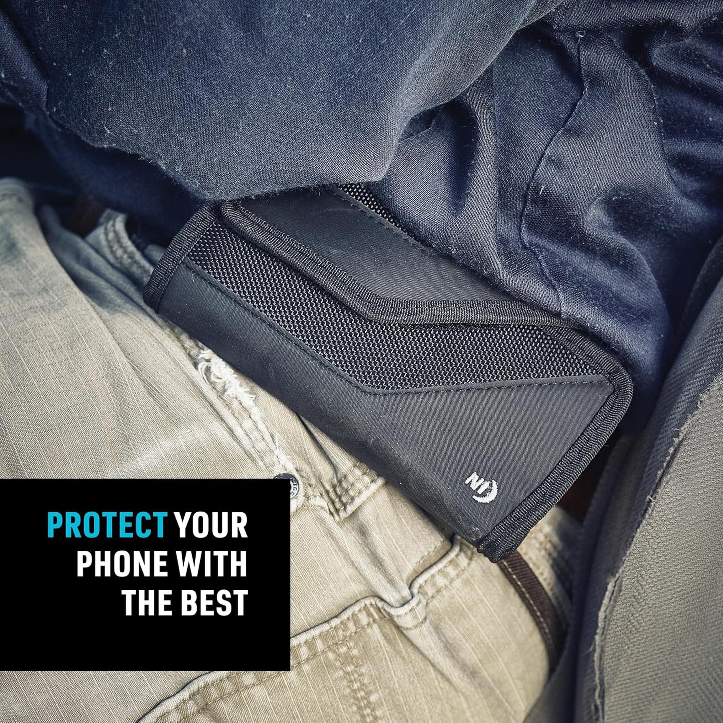 Nite Ize Clip Case Sideways Universal Rugged Holster - Protective Holster for Men's & Women's Belts - Phone Utility Belt Pouch - Phone Accessories - X-Large, Black