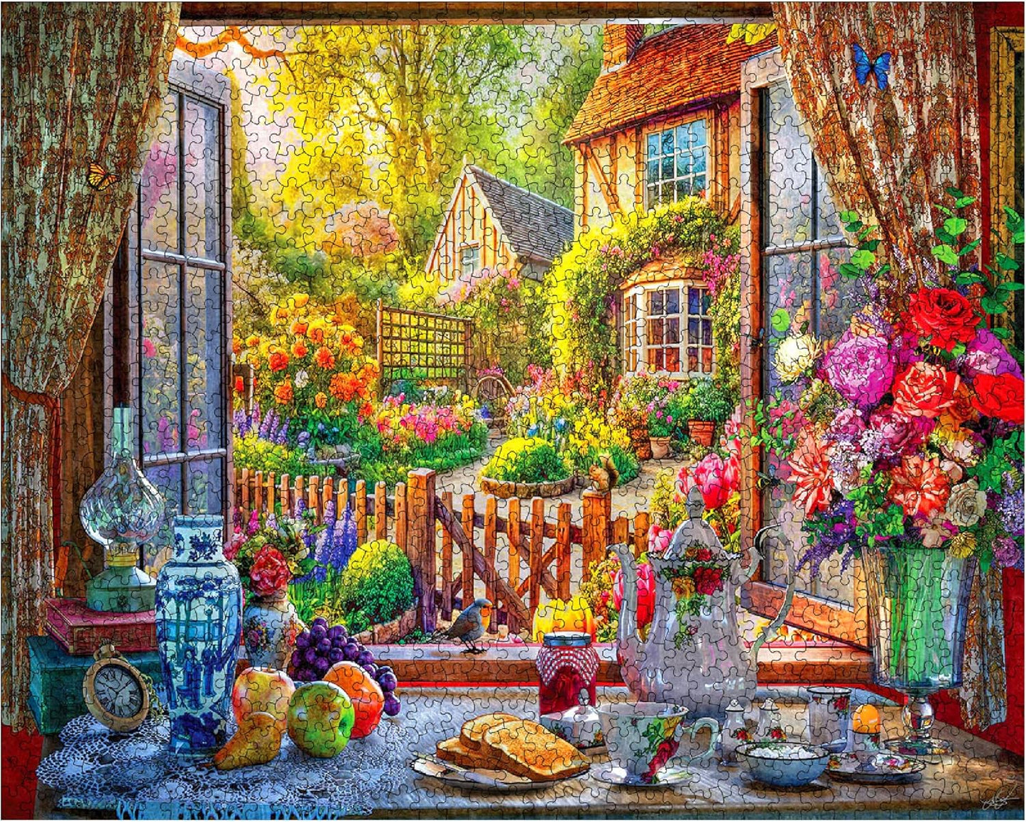 White Mountain Country Breakfast Puzzle 1000 Piece Vintage Jigsaw Puzzle for Adults and Families