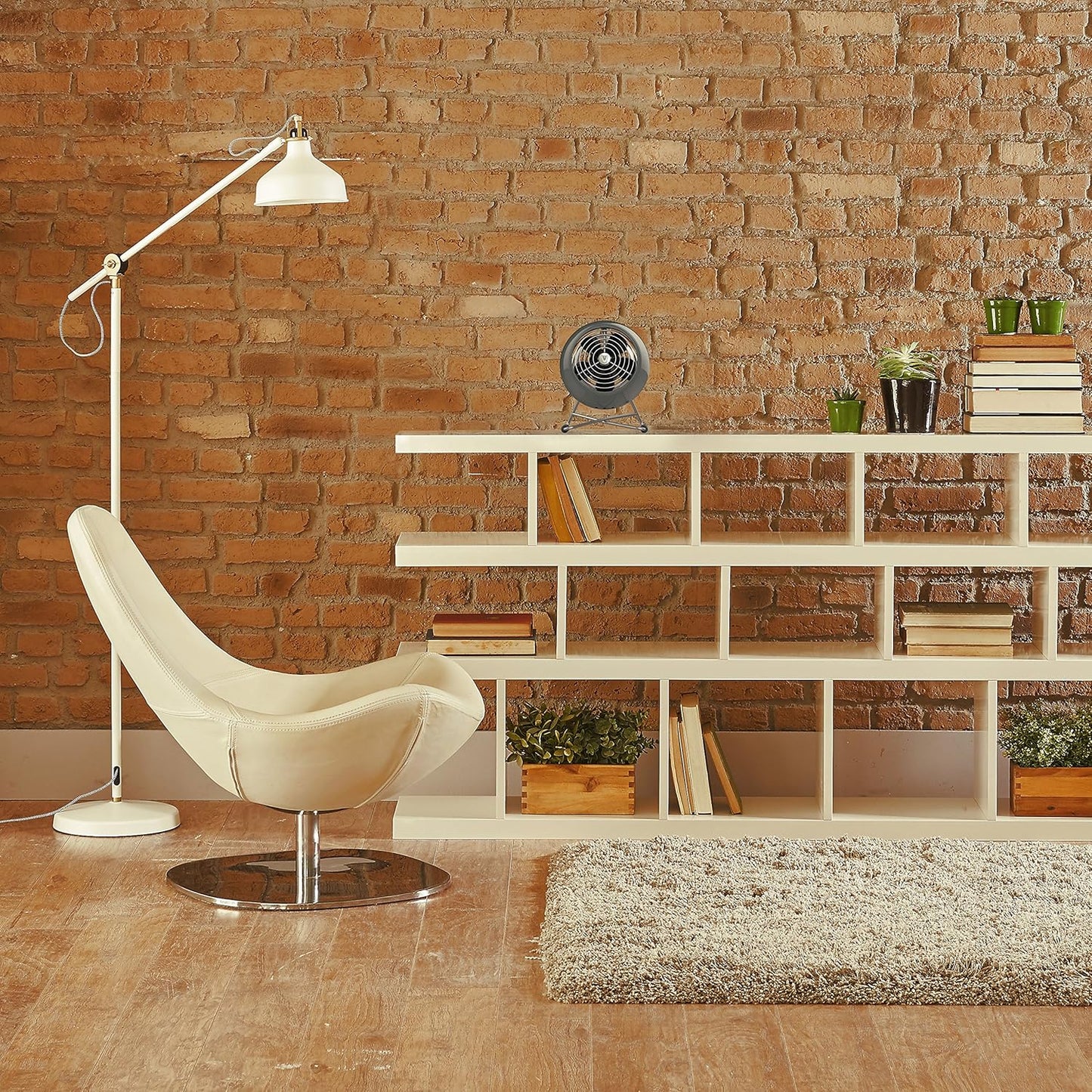 Vornado VFAN™ Mini Modern Vintage Fan, Retro Metal Air Circulator, Fan for Desk & Bedside, 2 Speeds, Adjustable Tilt, Personal Cooling with Targeted Airflow, Quiet Fan, Storm Gray